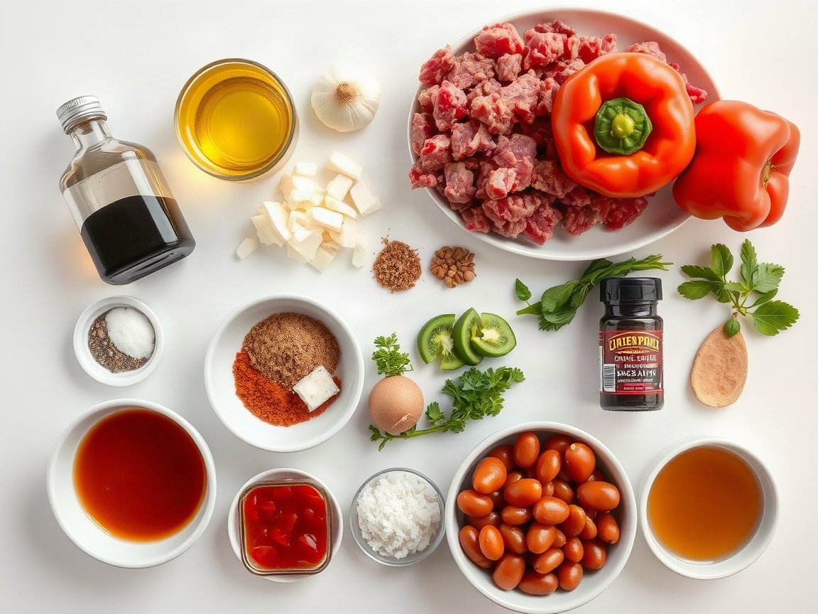 Crock Pot Chili for Two (Small Slow Cooker Beef and Bean Chili) 4 Ingredients for Crock Pot Chili: olive oil, ground beef, onion, bell pepper, garlic, chili powder, ground cumin, dried oregano, kosher salt, black pepper, brown sugar, cayenne, tomato paste, diced tomatoes, kidney beans, beef broth and toppings