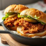 Fried Chicken Sandwiches, fully cooked and ready to serve for two