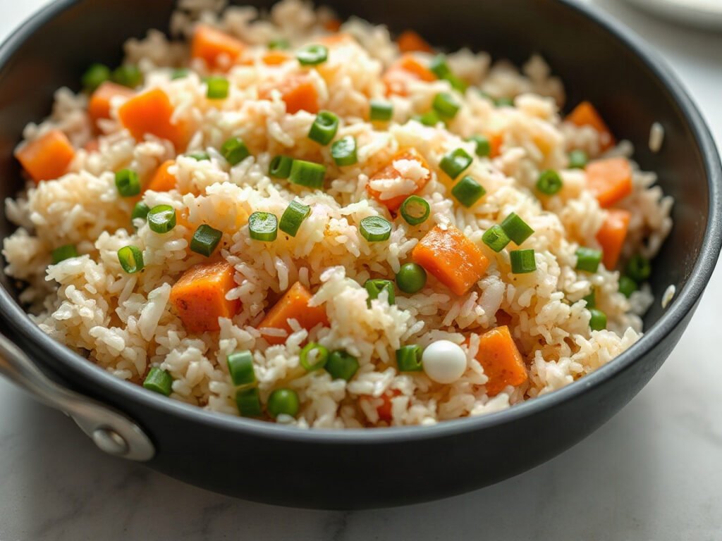 Fried Rice from Leftover Rice, fully cooked and ready to serve for two