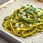 Green Spaghetti for Two (Creamy Roasted Poblano Espagueti Verde) 6 Green Spaghetti for Two (Creamy Roasted Poblano Espagueti Verde), fully cooked and ready to serve for two