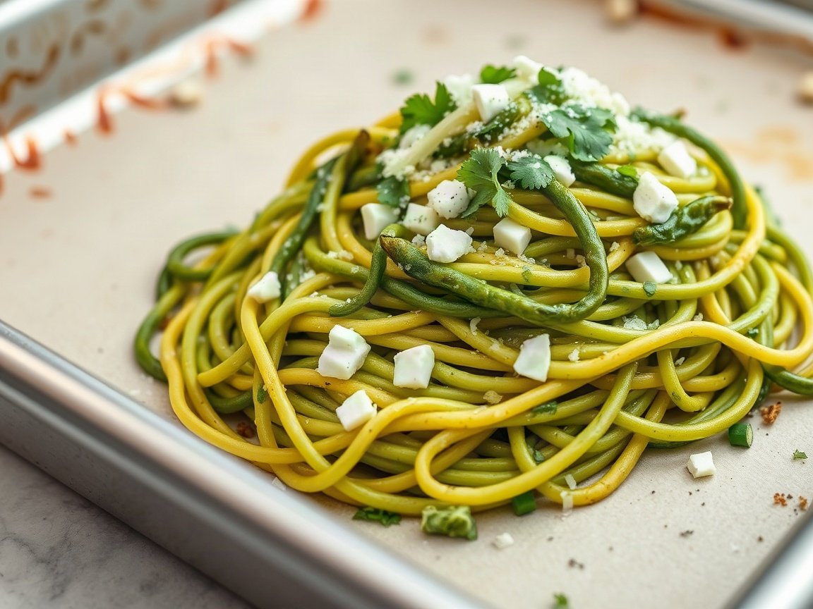 Green Spaghetti for Two (Creamy Roasted Poblano Espagueti Verde)