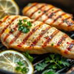 Lemon Garlic Grilled Chicken Breast, fully cooked and ready to serve for two