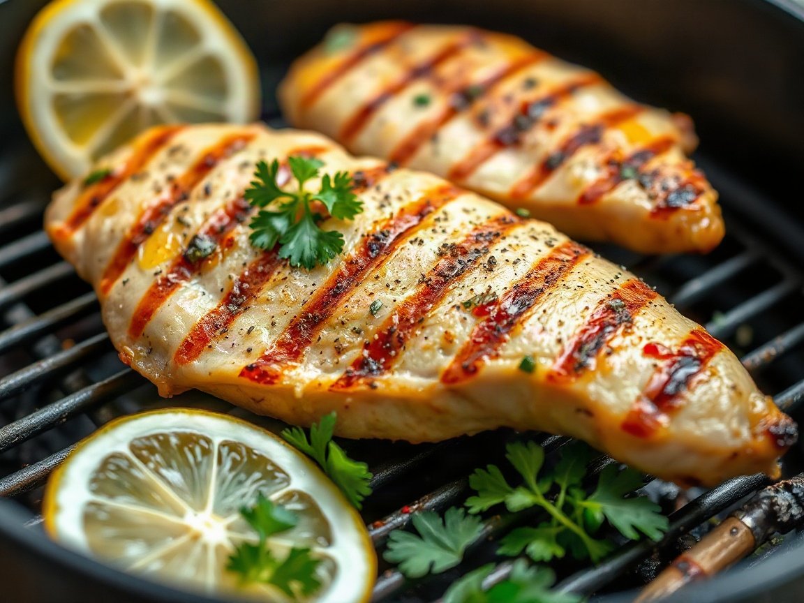 Grilled Chicken Breast for Two (Lemon Garlic Marinade)