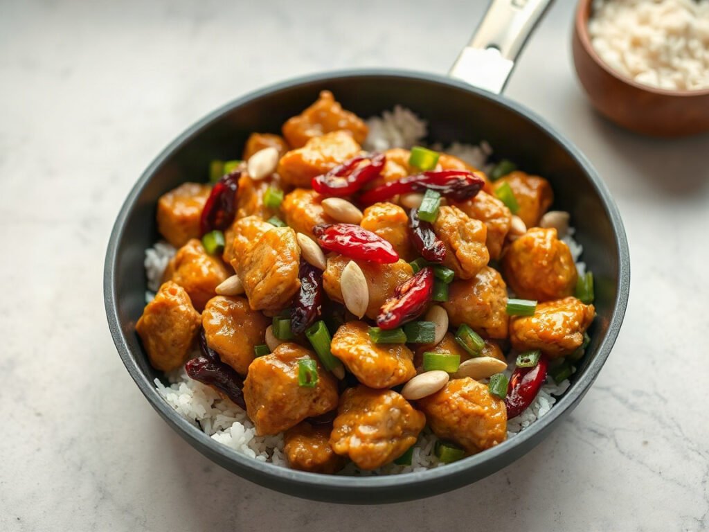 Kung Pao Chicken, fully cooked and ready to serve for two