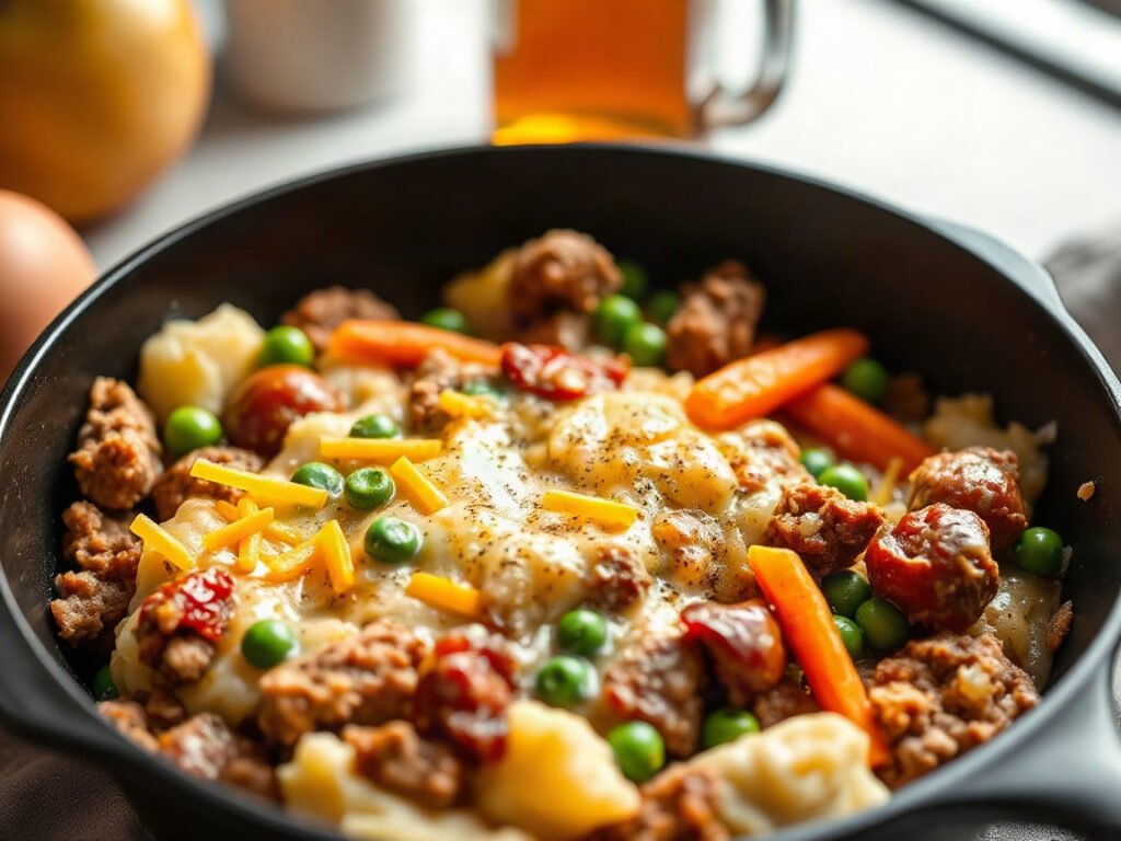 Leftover Meatloaf Shepherd's Pie, fully cooked and ready to serve for two