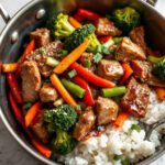 Leftover Pork Stir Fry for Two (Hoisin Garlic Sauce), fully cooked and ready to serve for two