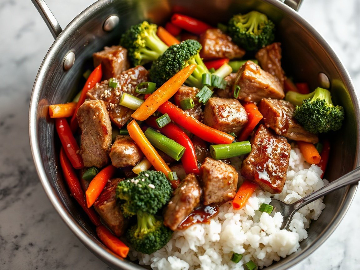 Leftover Pork Stir Fry for Two (Hoisin Garlic Sauce)
