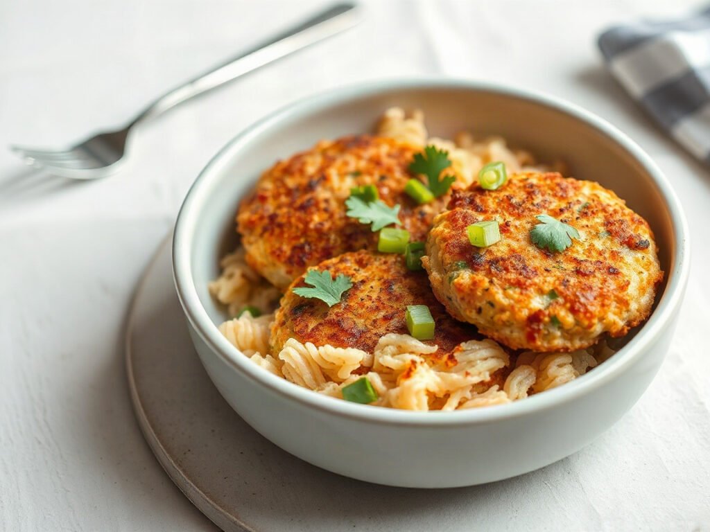 Leftover Salmon Cakes, fully cooked and ready to serve for two