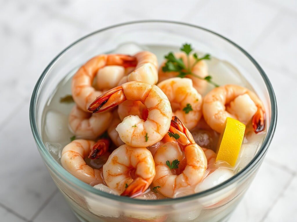Make-Ahead Lemon Marinated Shrimp, fully cooked and ready to serve for two