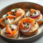 Make Ahead Smoked Salmon Appetizer for Two (Easy Crostini) 6 Make Ahead Smoked Salmon Crostini, fully cooked and ready to serve for two