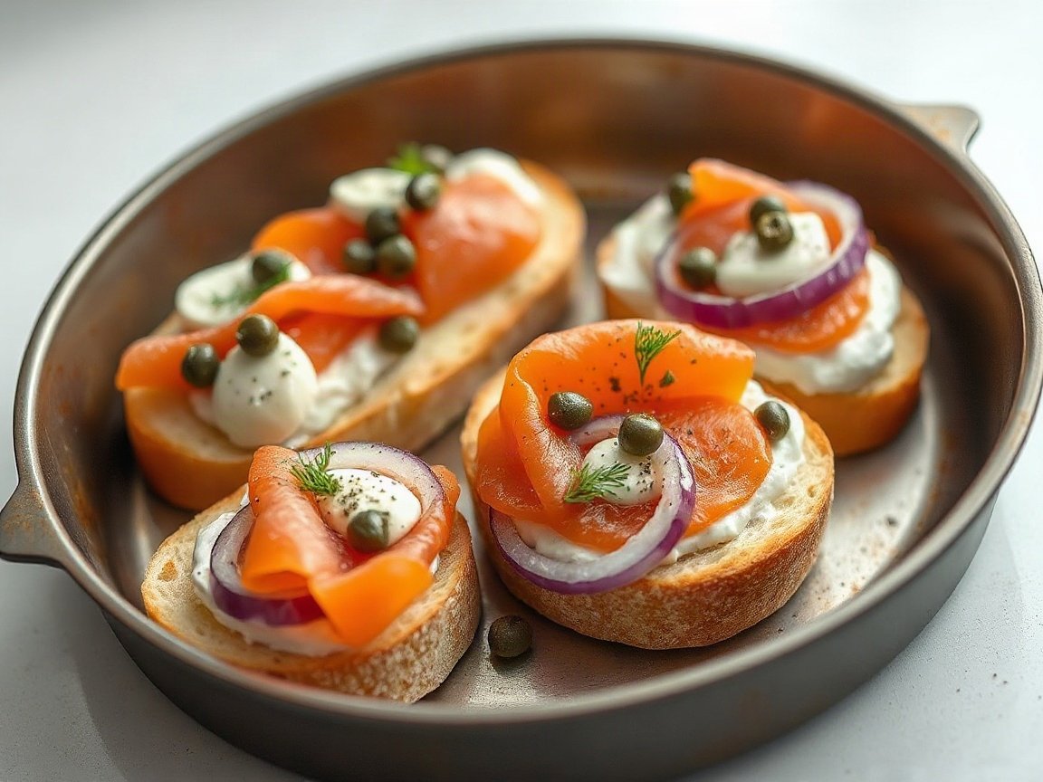 Make Ahead Smoked Salmon Appetizer for Two (Easy Crostini)