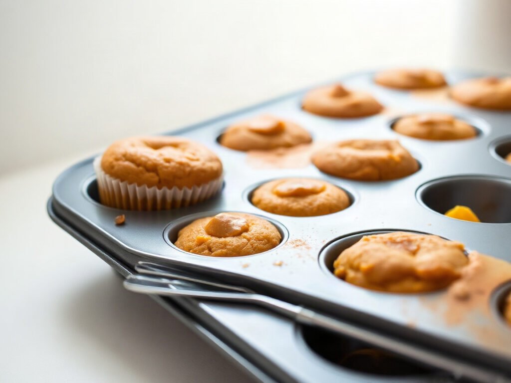 Mini Pumpkin Cream Cheese Muffins, fully cooked and ready to serve for two
