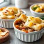 Mini Shepherd's Pie for Two (Individual Ramekin Pies) 6 Mini Shepherd's Pies, fully cooked and ready to serve for two