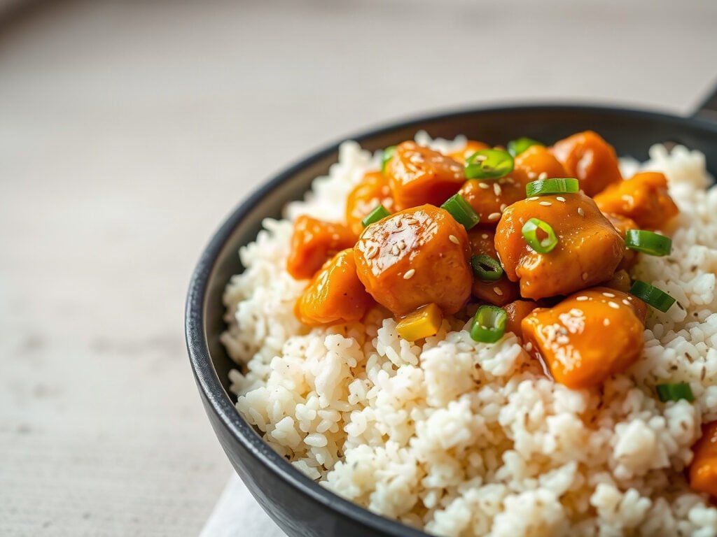 Orange Chicken, fully cooked and ready to serve for two