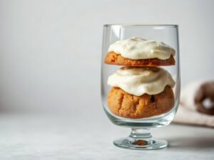 Pumpkin Cookies with Cream Cheese Frosting, fully cooked and ready to serve for two
