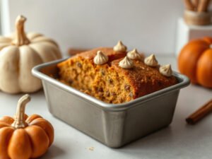 Pumpkin Cream Cheese Bread, fully cooked and ready to serve for two