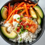 Salmon Bowls for Two (Honey Soy Salmon Bites) 6 Salmon Bowls, fully cooked and ready to serve for two