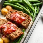 Sheet Pan Mini Meatloaf Dinner for Two (with Potatoes and Green Beans) 6 Sheet Pan Mini Meatloaf Dinner for Two (with Potatoes and Green Beans), fully cooked and ready to serve for two