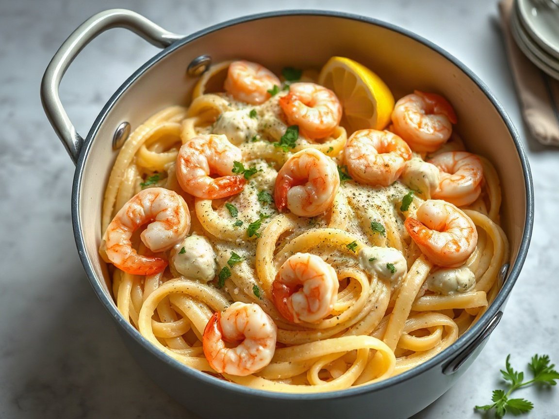 Shrimp Alfredo for Two (Creamy Homemade Alfredo Sauce)