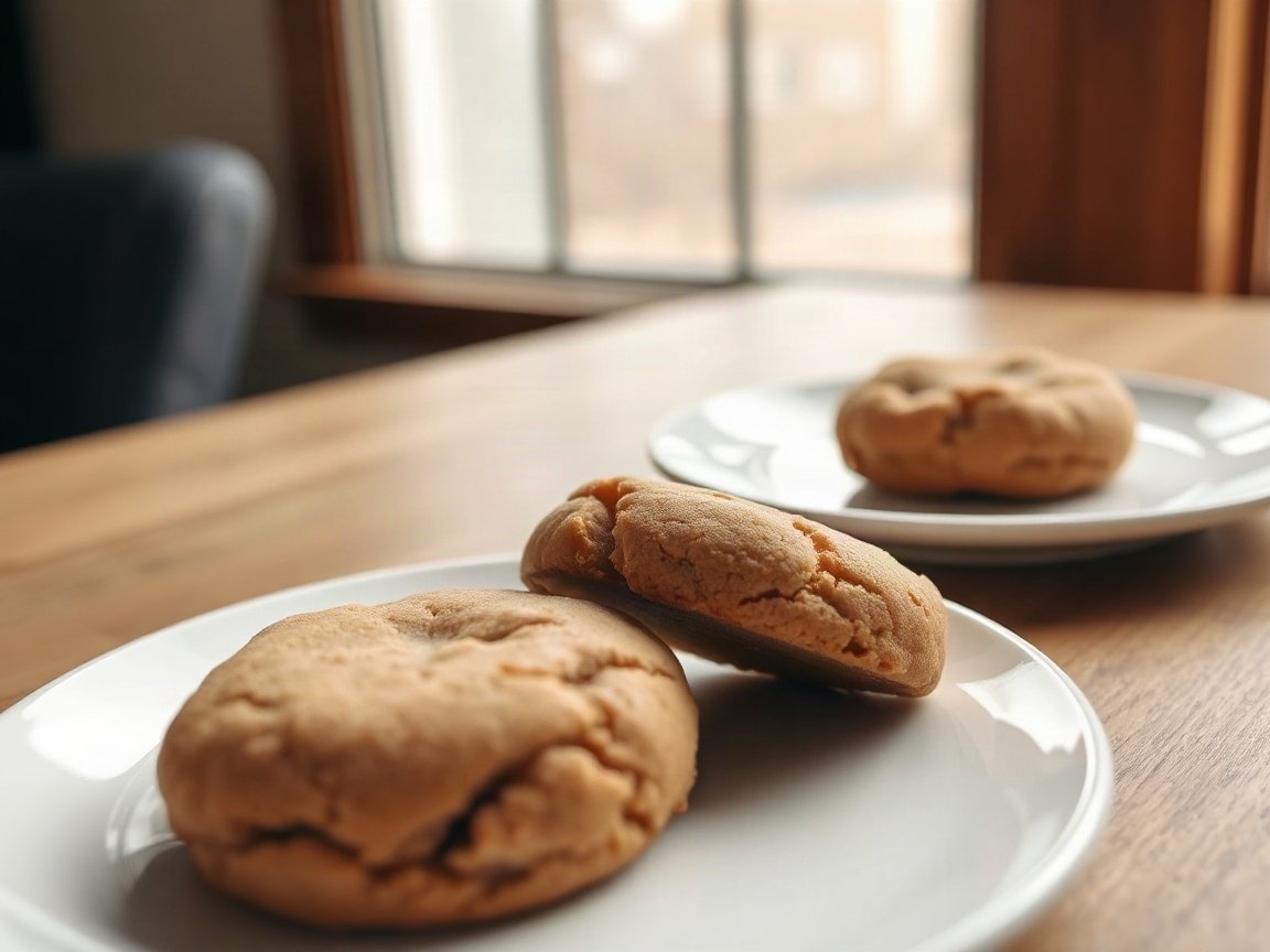 Small Batch Brown Sugar Cookies (Soft and Chewy, Makes 6) 5 Small Batch Brown Sugar Cookies (Soft and Chewy, Makes 6) plated as two servings, close-up