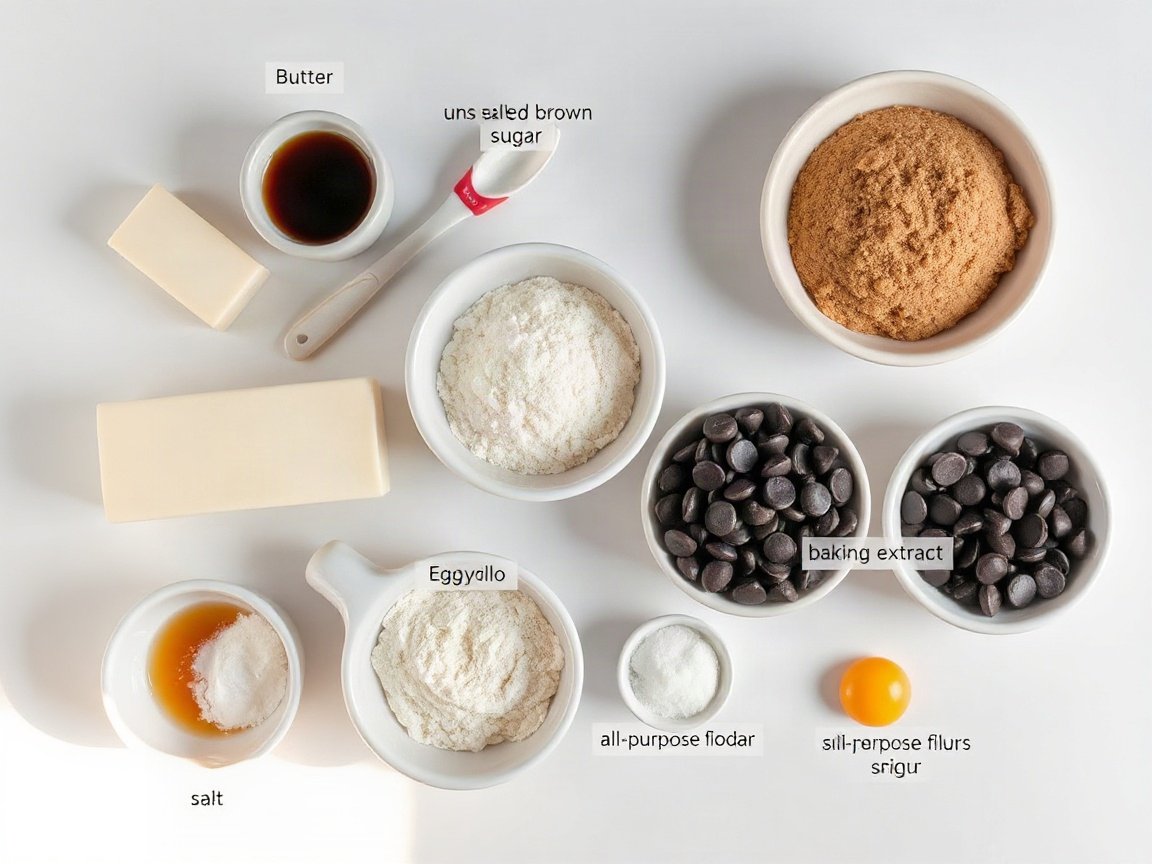 Small Batch Chocolate Chip Cookies (One Egg Yolk, 8 Cookies) 4 Ingredients for Small Batch Chocolate Chip Cookies: unsalted butter, light brown sugar, granulated sugar, egg yolk, vanilla extract, all-purpose flour, baking soda, salt and semisweet chocolate chips