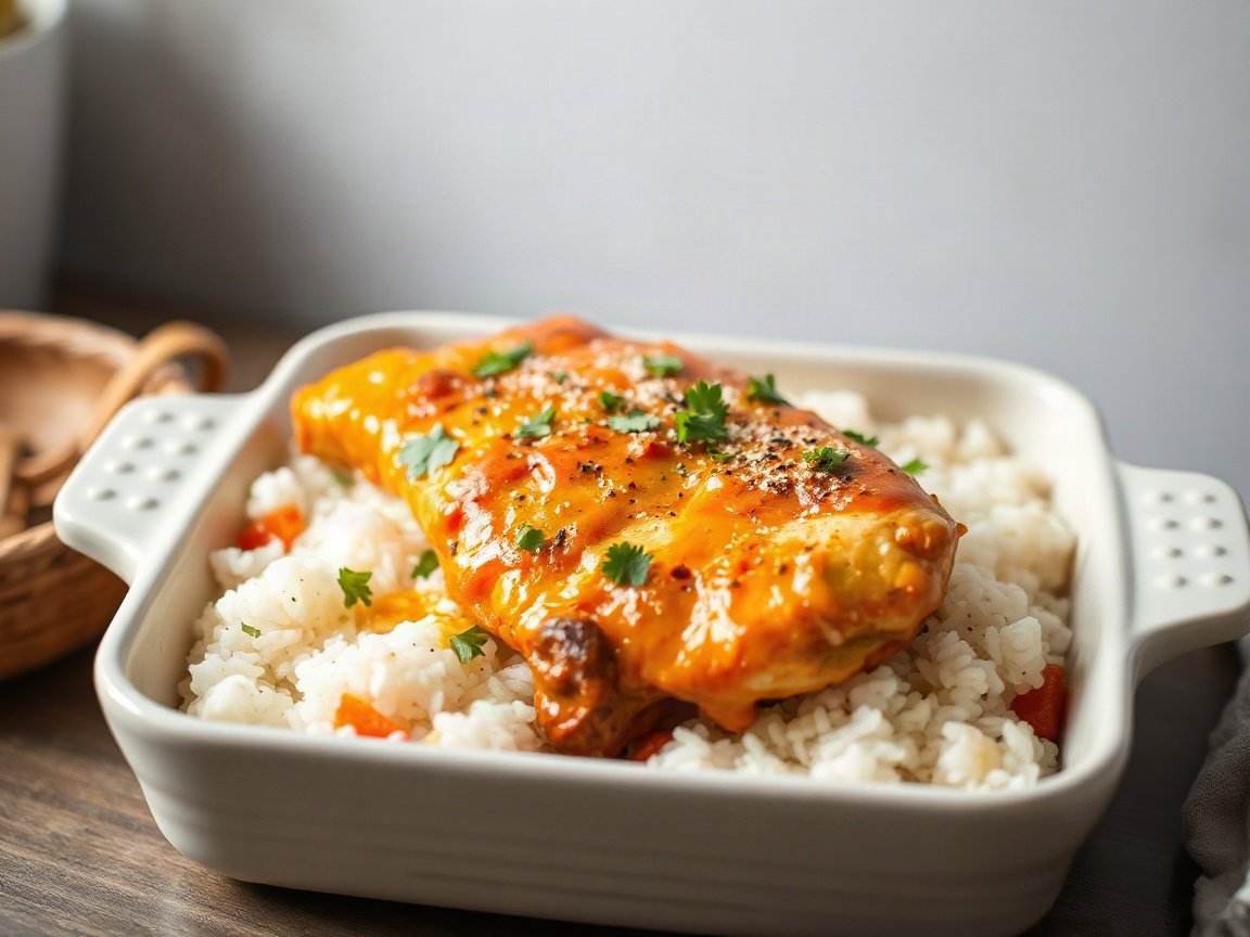 Stick of Butter Chicken and Rice for Two (Half Stick, One Dish)