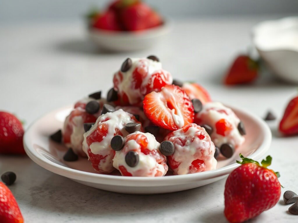 Strawberry Yogurt Clusters, ready to serve for two