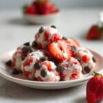 Strawberry Yogurt Clusters for Two (Frozen, Crunchy and Easy) 6 Strawberry Yogurt Clusters, ready to serve for two