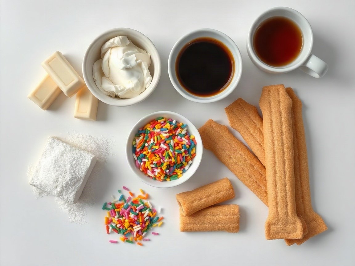 Tiramisu Birthday Cake for Two (No-Bake, No Raw Eggs) 4 Ingredients for Tiramisu Birthday Cake: white chocolate, mascarpone, vanilla extract, heavy cream, powdered sugar, rainbow sprinkles, strong coffee, granulated sugar and ladyfingers