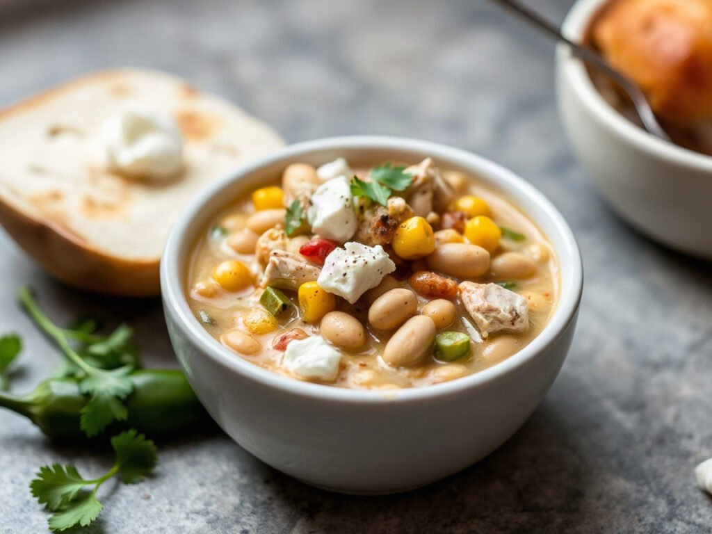 White Chicken Chili, fully cooked and ready to serve for two