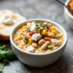 White Chicken Chili for Two (Creamy, Easy and One-Pot) 6 White Chicken Chili, fully cooked and ready to serve for two